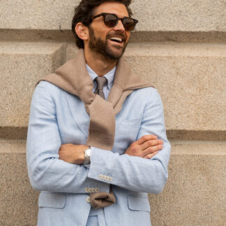 Cavaliere JKT Wendell Classic Linnekavaj Ljusblå