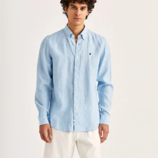 Morris Douglas Linen Shirt Classic Fit Blue 801500-56