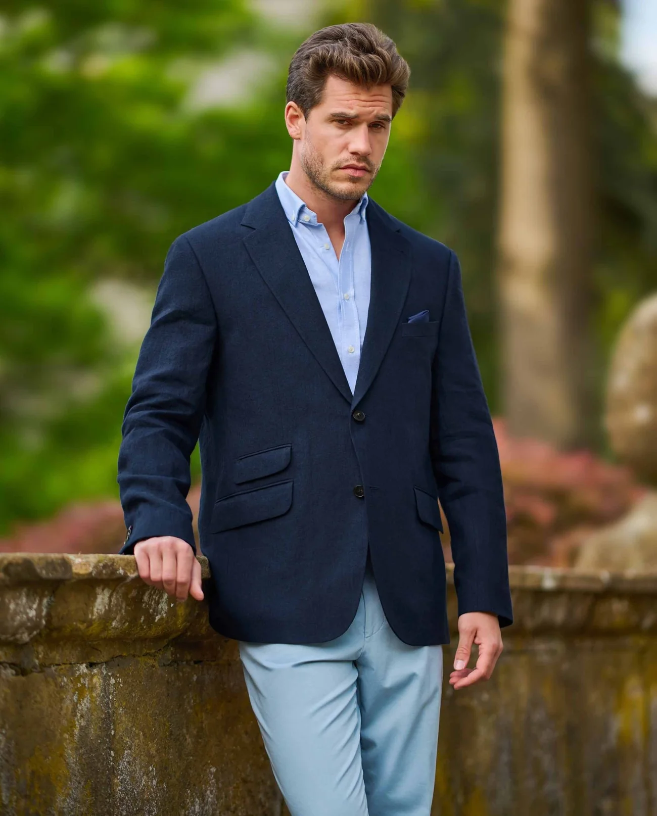 Wellington Of Bilmore London Linnekavaj Navy