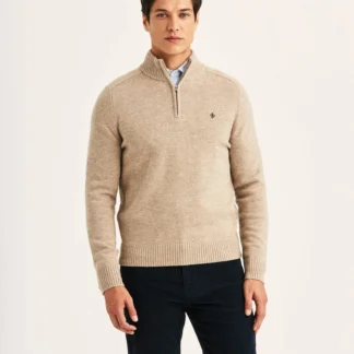 Morris Hertford Half Zip Khaki