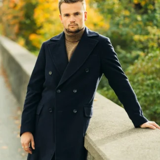 SIR of Sweden Coppola Navy Blue Polo Coat